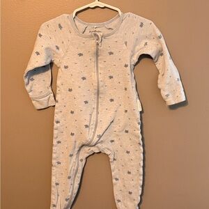 Purebaby Gray and Blue Starry Footie